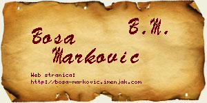 Bosa Marković vizit kartica